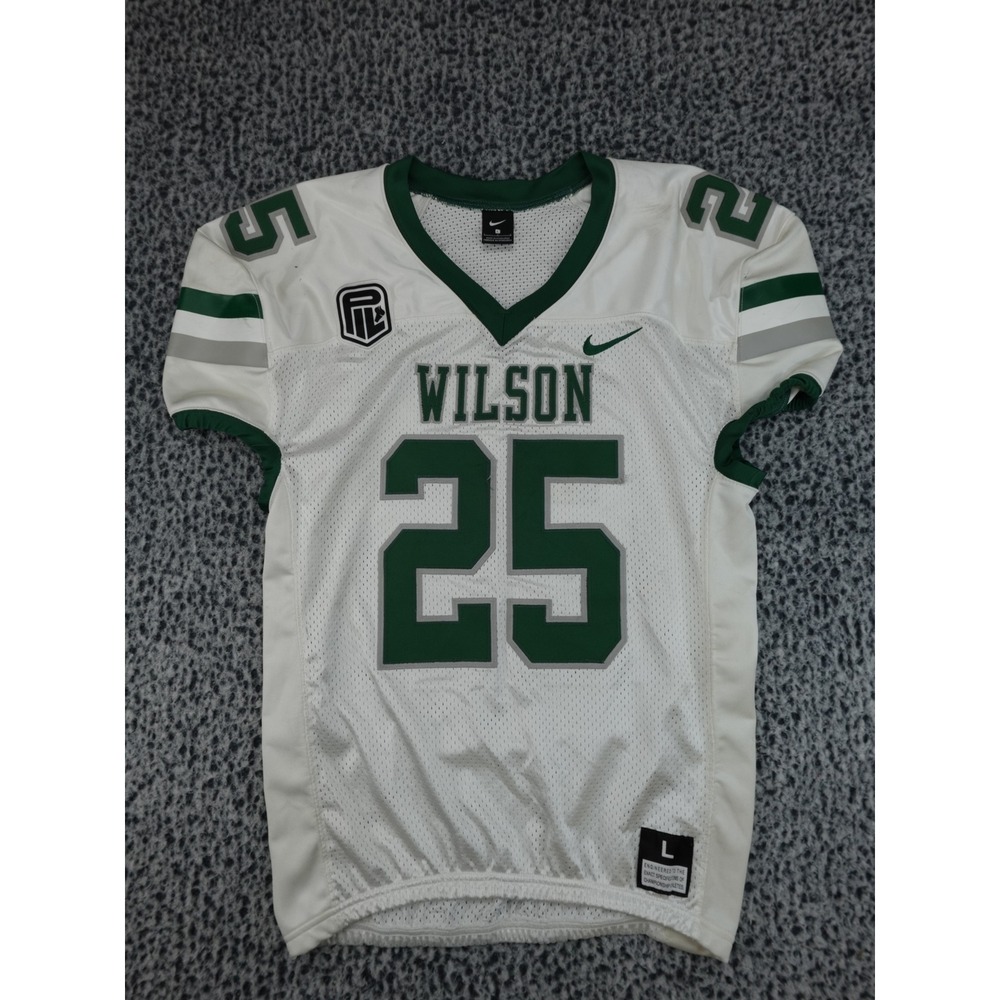 Nike Wilson 25 PIL Portland Interscholastic League Football Jersey Mens L White